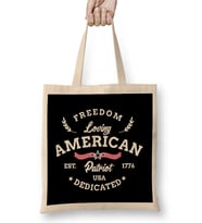 Freedom Loving American Patriot USA Dedicated 1776 Bez Çanta Uzun Saplı