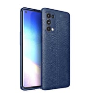 Oppo Reno 5 Pro 5G Kılıf Esnek Pu-Deri Leather-Pu Serisi Protected Case (Lacivert)