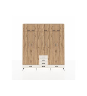 Arges Dolap 6 Raflı 6 Çekmeceli 4 Askılı 220x30x243 Aytaşı-Çam/Aytaşı