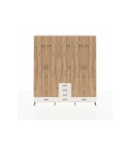 Arges Dolap 6 Raflı 6 Çekmeceli 4 Askılı 220x30x243 Aytaşı-Çam/Aytaşı