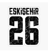 26 ESKİŞEHİR Sticker Yapıştırma Oto Etiket 17cm