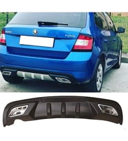 Skoda Fabia Difüzör Difizör Siyah + Kare Egzoz Görünüm C Tip