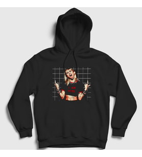 Presmono Unisex Siyah Here Miley Cyrus Kapüşonlu Sweatshirt 403747tt