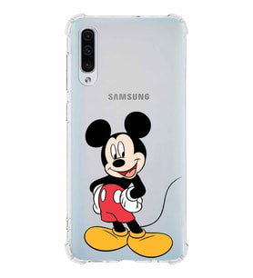 Samsung Galaxy A30s Köşe Korumalı Antişok Kapak Mickey Mouse Tasarımlı Şeffaf Kılıf