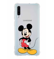 Samsung Galaxy A30s Köşe Korumalı Antişok Kapak Mickey Mouse Tasarımlı Şeffaf Kılıf