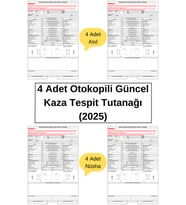 4 Adet Otokopili Güncel Kaza Tespit Tutanağı (2025)