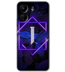Xiaomi Redmi 13C Kılıf HD Desen Baskılı Kılıf - Dark Neon Yaprak I Harfi