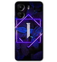 Xiaomi Redmi 13C Kılıf HD Desen Baskılı Kılıf - Dark Neon Yaprak I Harfi