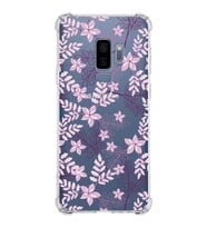 Samsung Galaxy S9 Plus  Köşe Korumalı Antişok Kapak Floral Pudra Tasarımlı Şeffaf  Kılıf
