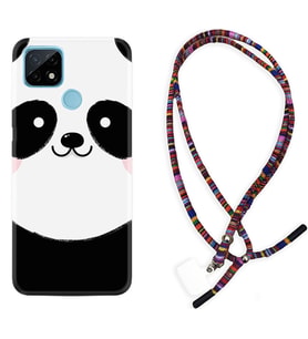 Realme C11 C21 C21Y C25Y C11 2021 Kılıf Boyun Asklı Rasta Silikon Sevimli Panda 1794