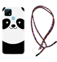 Realme C11 C21 C21Y C25Y C11 2021 Kılıf Boyun Asklı Rasta Silikon Sevimli Panda 1794