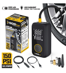 SGS ŞARJLI HAVA KOMPRESÖRÜ DİJİTAL 12V 6.0 Ah (150 PSI) SGS5398