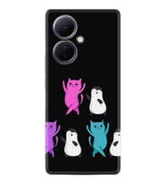 Vivo V29 Lite Kılıf Resimli Desenli Silikon Platinium Series Cat Dance 1824
