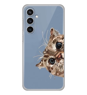 Samsung Galaxy S23 FE Uyumlu Tatlı Kedi Desenli Şeffaf Telefon Kılıfı