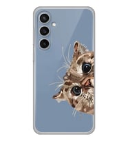 Samsung Galaxy S23 FE Uyumlu Tatlı Kedi Desenli Şeffaf Telefon Kılıfı