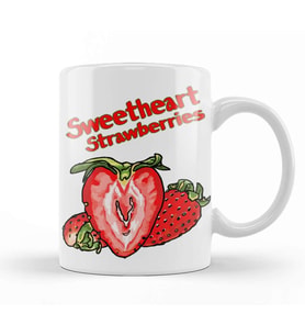 Sweetheart Strawberries Adorkable Kupa Bardak Porselen