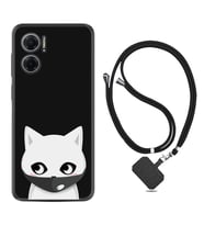 Xiaomi Redmi Note 11E Kılıf Silikon Boyun Askılı İpli Desenli Silikon Pandemi Cat 1729