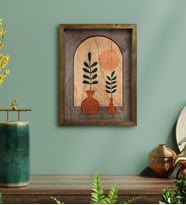 BK Home Botanical Art Tasarımlı Doğal Masif Ahşap Çerçeveli Tablo-1