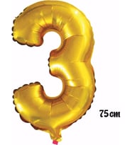Pazariz  75 cm 3 Rakam Folyo Balon Altın