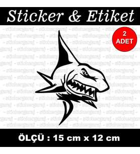 köepk balığı saldırgan etiket sticker - 2 adet çıkartma araba motosiklet kask atv tablet pc buzdolabı otomobil bilgisayar uyumlu