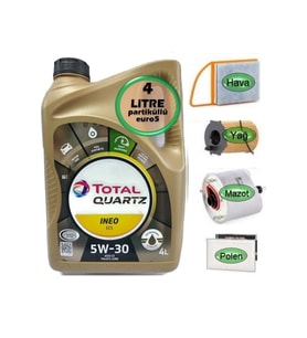5w30 Partikül Yağ + Filtre Ful Set Peugeot 301 1.6 Dizel