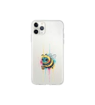 iPhone 11 Pro ile uyumlu Splash arı tasarımlı şeffaf silikon kılıf