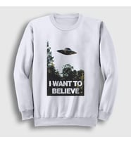 Presmono Unisex Beyaz I Want To Believe Dizi X Files Sweatshirt 521987tt