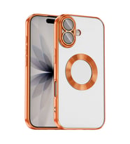 Apple iPhone 17 Uyumlu Kılıf Kamera Korumalı Logo Gösteren Zore Omega Kapak (Turuncu)