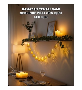 Cami Figürlü Pilli LED Dekoratif Işık Zinciri – Ramazan ve Bayram Süslemesi