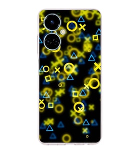 PrintiFy Tecno Camon 19 Uyumlu Kamera Korumalı Semboller Tasarımlı Şeffaf Silikon Kılıf