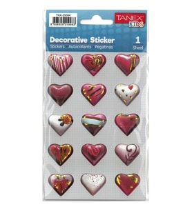 TANEX KIDS TNX-25084 DEKOTARİF ETİKETLER - KALP SERİSİ- 1 ADET