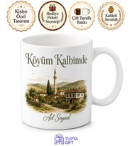 Köy İsmi Yazılı Kişiye Özel Memleket Kupa Bardak Hemşehri Hediye