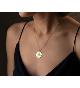 Kişiye Özel 925 Ayar Gümüş İstediğin Fotoğraflı Kolye (Gold)