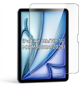 iPad Air 6. ve 7. Nesil 11 inç (M2 2024 / M3 2025) ile Uyumlu 9H Temperli Ekran Koruyucu - Apple Pencil ve Face-ID Hassasiyeti, Darbeye/Çizilmeye Dayanıklı Koruyucu Cam
