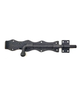 Antika Tarz Dekoratif Pirinç Dövme Kapı Sürgüsü - 20cm, Oksit