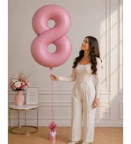 8 Rakamlı Pembe 76 cm Helyum Balon