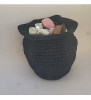 Cadı Kazanı Şekerlik, 13 cm, El örgüsü kazan, Cadılar Bayramı Dekorasyon