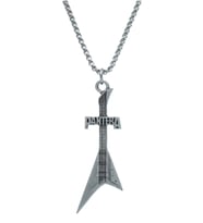Pantera Elektro Gitar Örme Zincir Kolye - Gümüş Kaplama - Erkek Kadın Kolye - No:1552