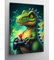 Kanvas Tablo Joystik Tutan Dinozor