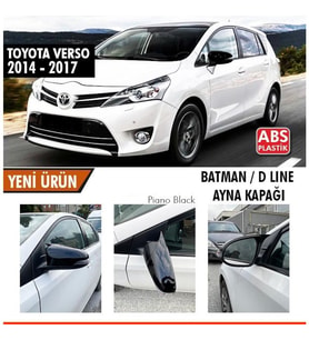 Toyota Verso Yarasa Ayna Kapağı Piano Black Parlak Siyah