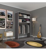 Kenzlife giysi dolabı hayrettin 180*120*40 gri gardırop