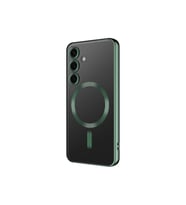 Samsung Galaxy S24 Plus Uyumlu Kılıf Kamera Korumalı M-safe Wireless Şarj Özellikli Zore Demre Kapak (Koyu Yeşil)