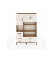 Arges Gardrop 9 Raflı 6 Çekmeceli 3 Kapaklı 132x30x195 Çam-Aytaşı