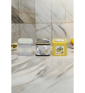 3'lü Kare Kutu Citrus Limon, 90x90x80 mm, 0,7 Lt, şık ve kullanışlı