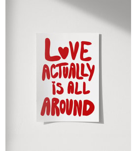 Çerçevesiz Poster Love Actually Tipografi
