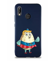 Huawei P20 Lite Soft Premier Kapak Bayan Puff Tasarımlı Silikon Kılıf - Lacivert (Şeffaf)