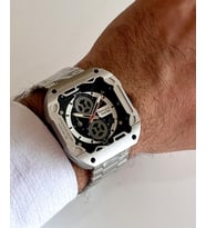 Ferrucci Kare Kadran Gümüş Fonksiyonları Aktif Takvimli Spor Model Çelik Erkek Kol Saati (Silver)