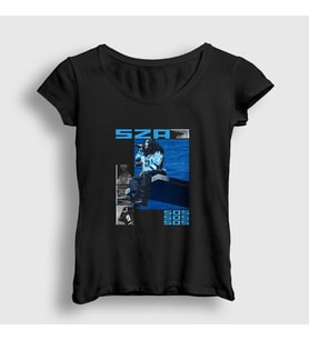 Presmono Kadın Siyah Sos Müzik Sza T-Shirt 477739tt
