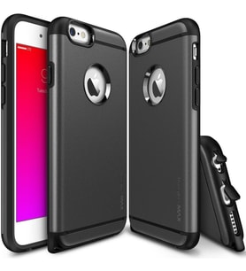 Ringke Max iPhone 6s Plus/ 6 Plus ile Uyumlu KIlıf Gun Metal Tam Koruma Isı Dağılımlı Şok Emici Teknoloji