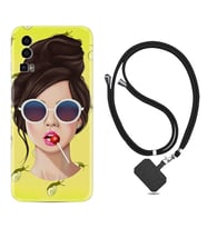 General Mobile Gm 23 Kılıf Resimli Boyun Askılı İpli Desenli Silikon Lollipop Woman 1416